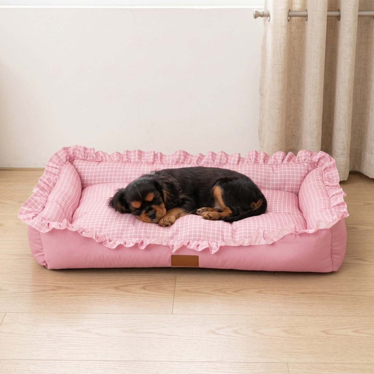 Woofidoo Gingham Ruffle Pet Bed