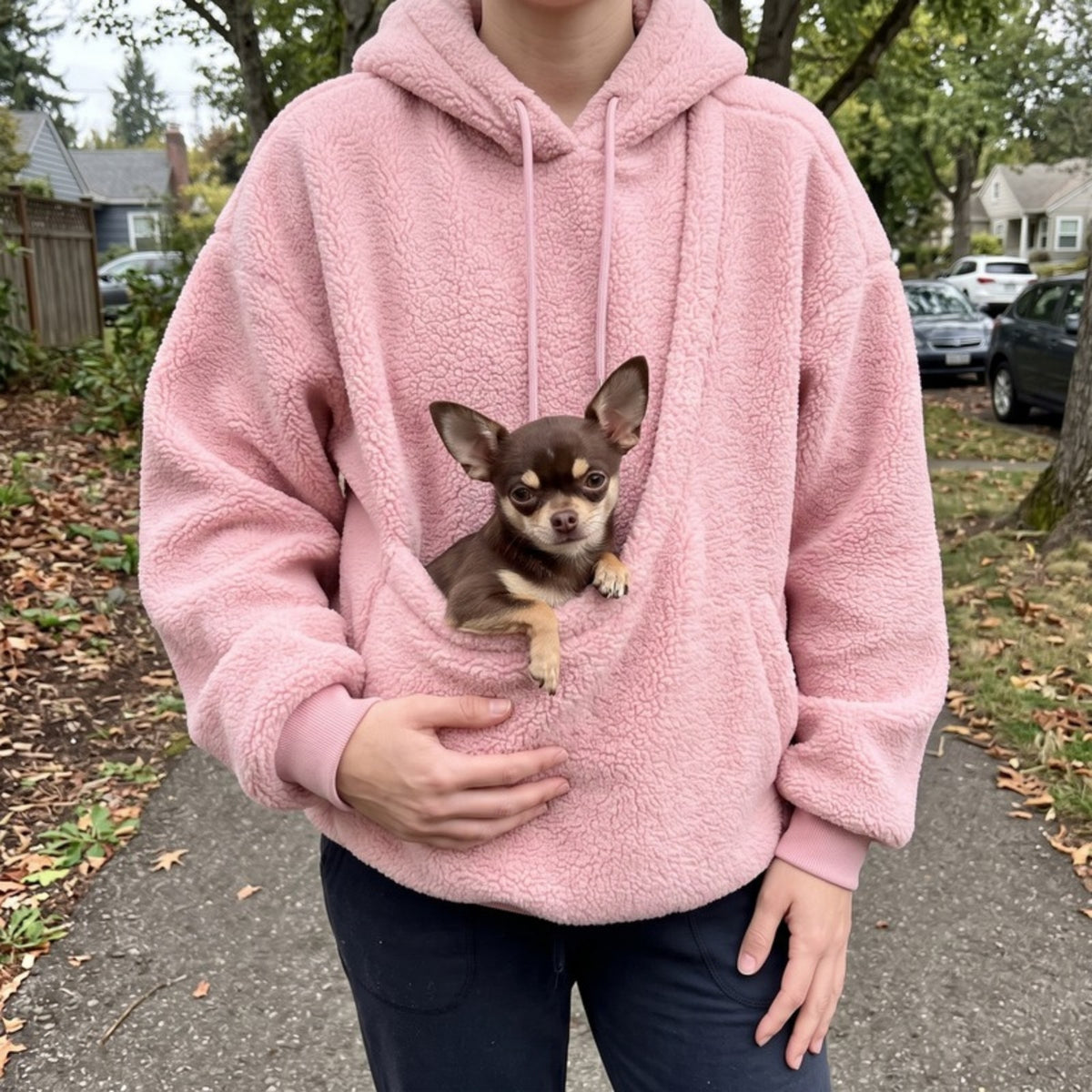 Woofidoo Sherpa Pet Pouch Hoodie
