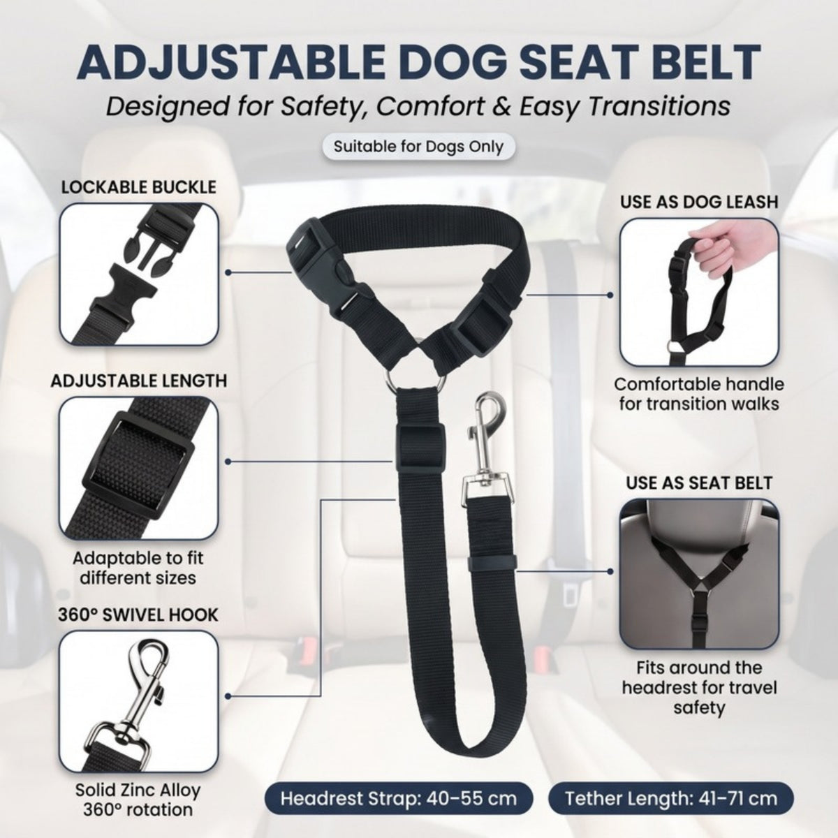 Woofidoo Dog Car Safety Leash