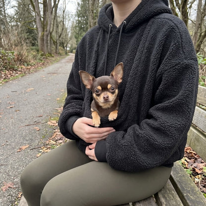 Woofidoo Sherpa Pet Pouch Hoodie