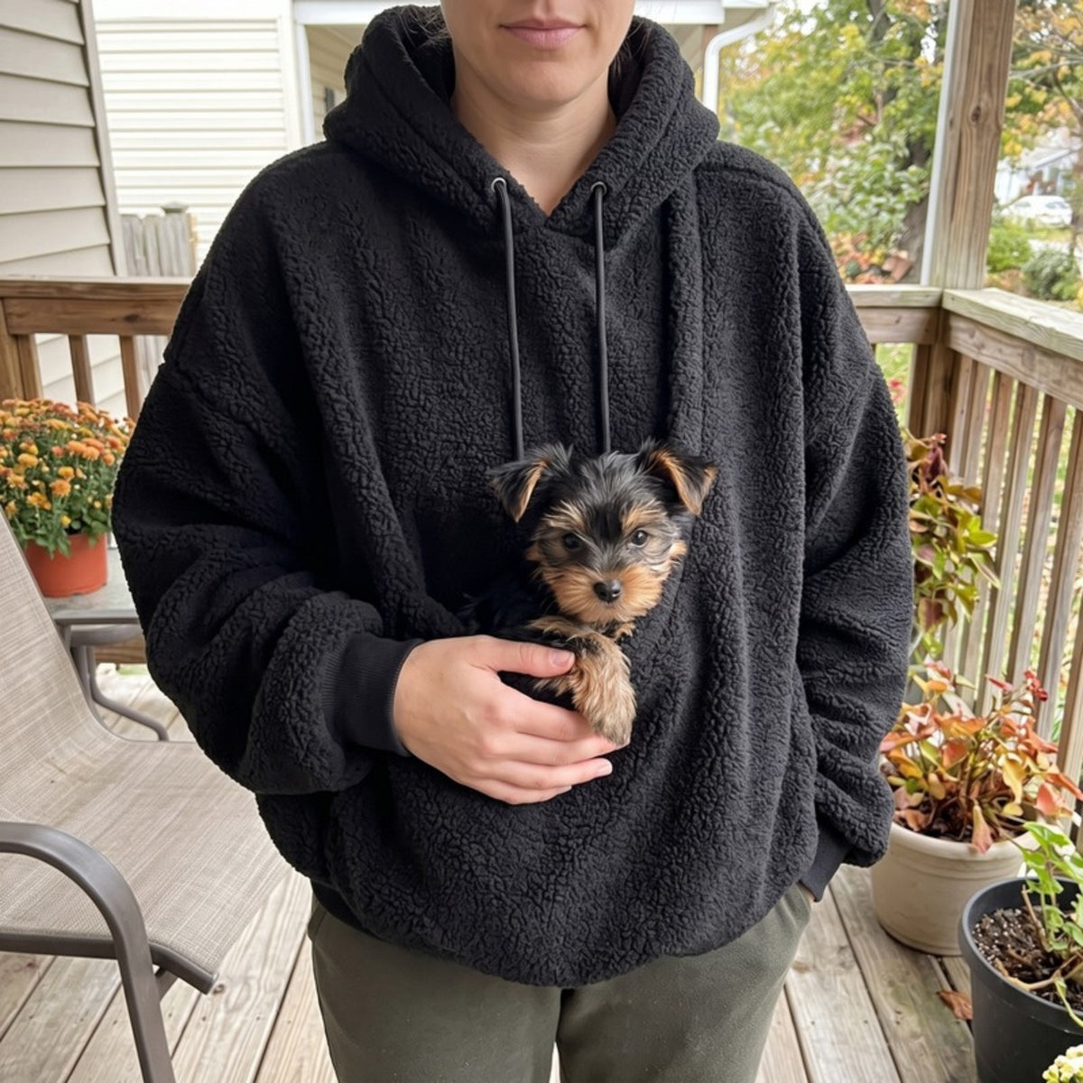 Woofidoo Sherpa Pet Pouch Hoodie