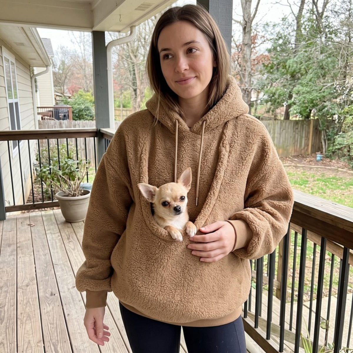 Woofidoo Sherpa Pet Pouch Hoodie