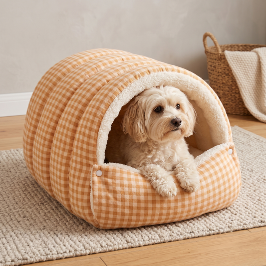 Woofidoo Plaid Pet Cave Bed