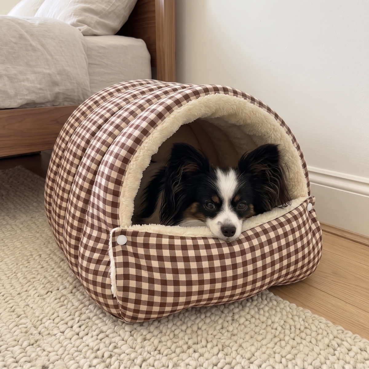 Woofidoo Plaid Pet Cave Bed