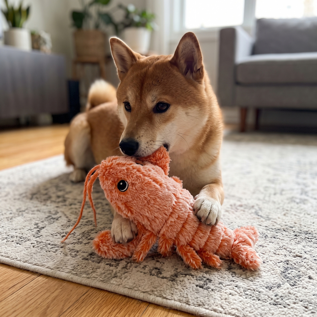 Woofidoo Floppy Lobster Interactive Dog Toy
