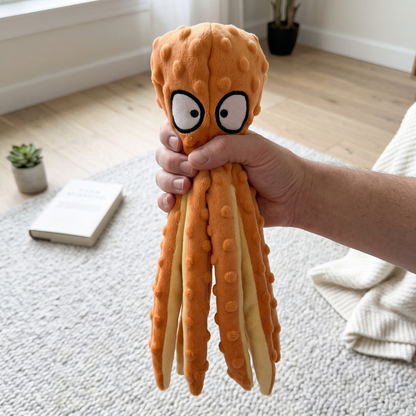 Woofidoo Octo Plush Squeaky Toy
