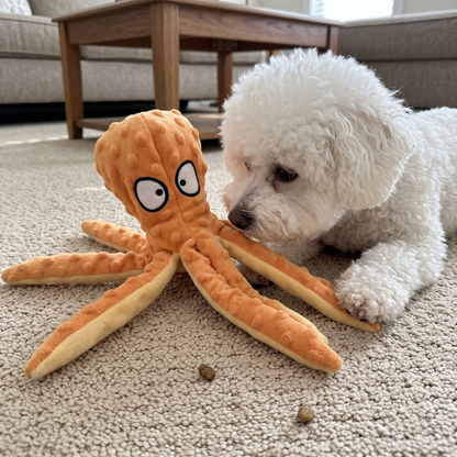 Woofidoo Octo Plush Squeaky Toy
