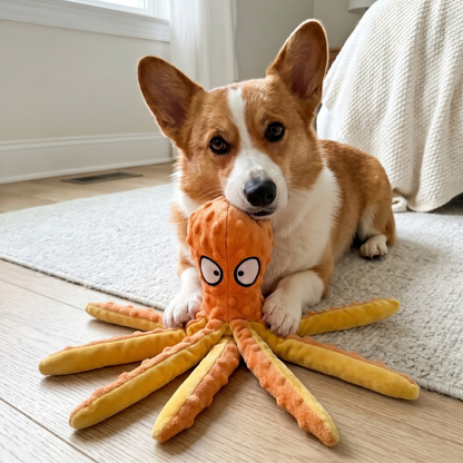 Woofidoo Octo Plush Squeaky Toy