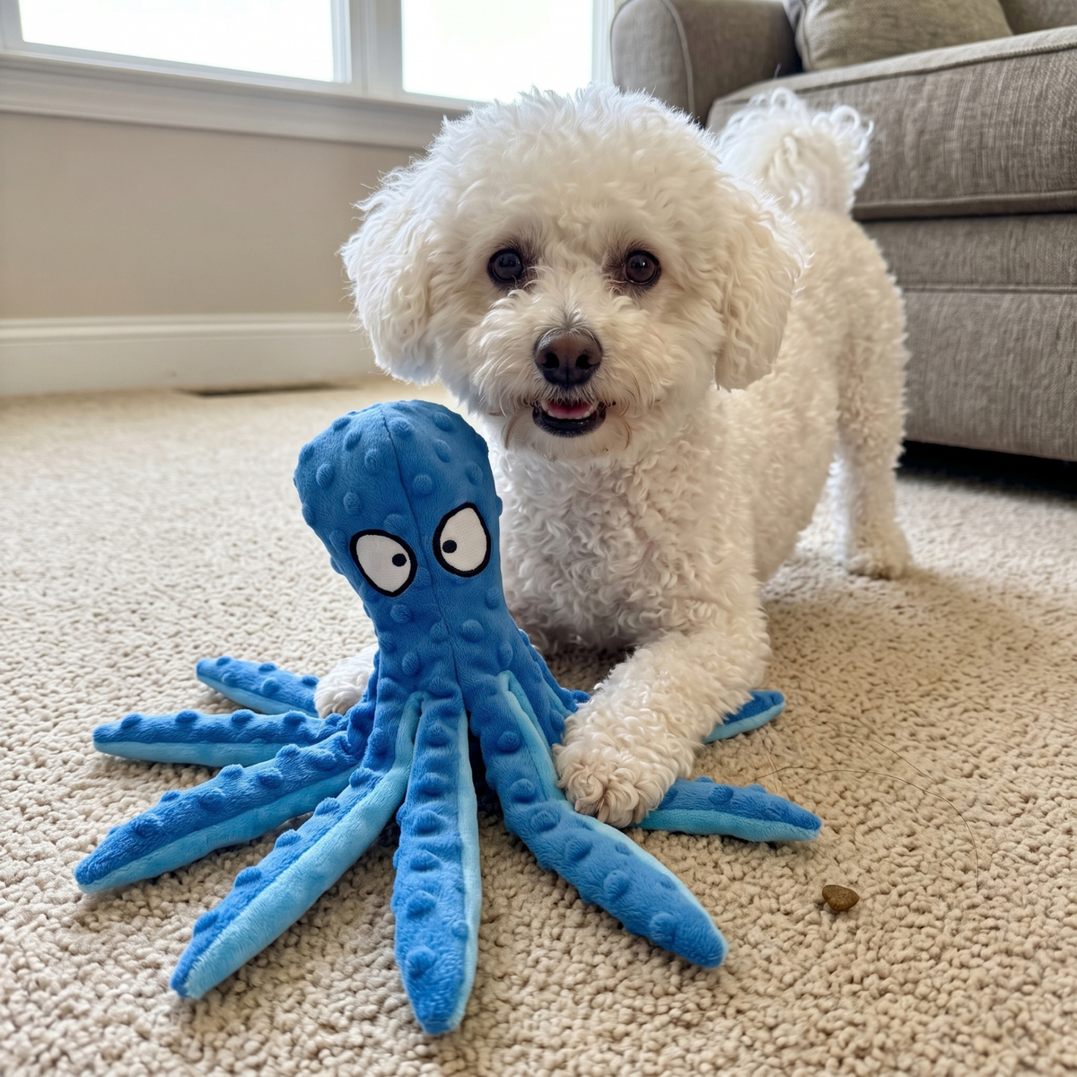 Woofidoo Octo Plush Squeaky Toy