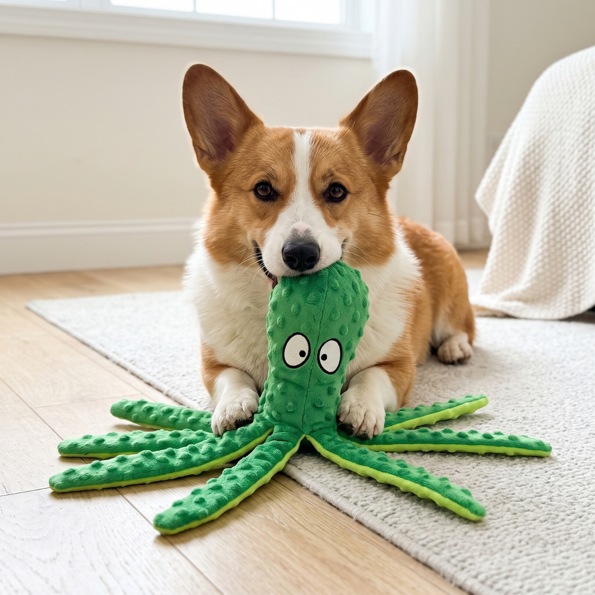 Woofidoo Octo Plush Squeaky Toy