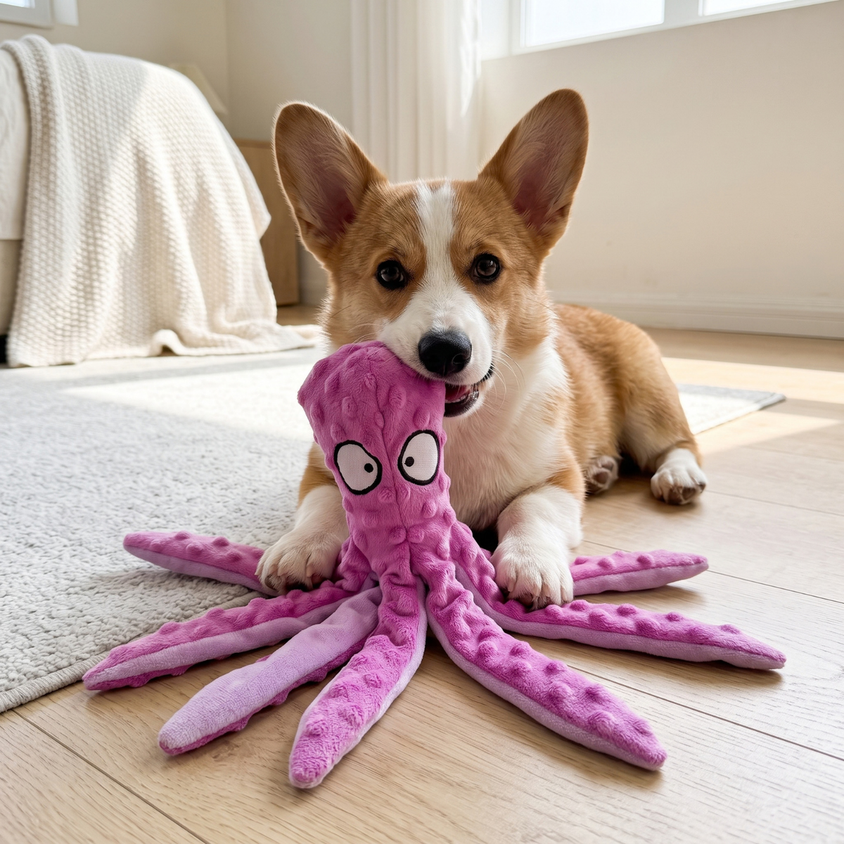 Woofidoo Octo Plush Squeaky Toy